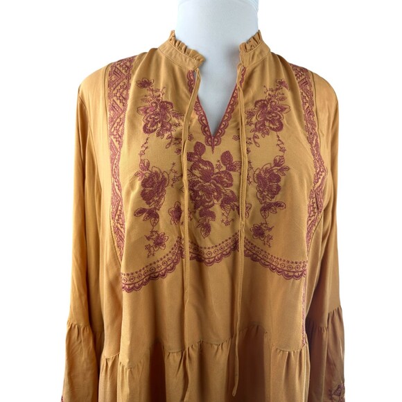 NWOT Cato Bohemian Peasant Festival Babydoll Blouse Bell Sleeve Plus Size 22 24 - Picture 11 of 14